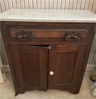 Victorian Washstand w/White Marble Top