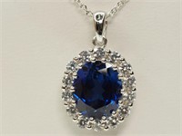 12V- Sterling Synthetic Sapphire & Cubic Zirconia