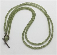Sterling Silver Green Beaded Necklace