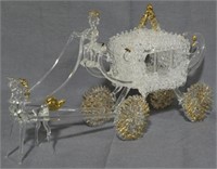 Blown Glass Horse and Carriage 5.5"