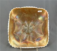 Heavy Web square shaped bowl - peach opal