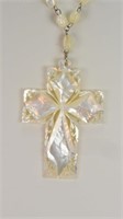 Mother of Pearl Necklace w/Cross