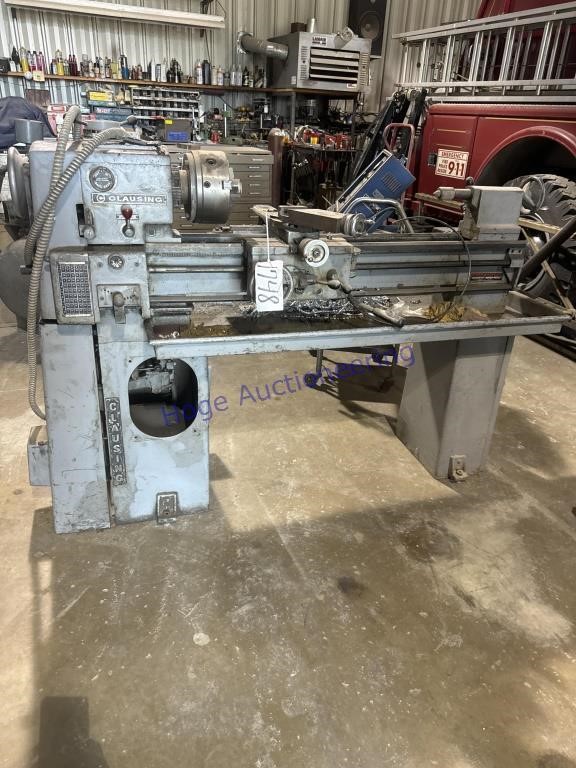 CLAUSING METAL LATHE, 12X36, BAD MOTOR, SINGLE