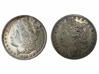 1883 VF, 1884 XF Morgan Silver dollars
