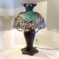 Tiffany Style Peacock Lamp