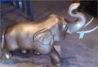 Concrete Gold Colored Elephant