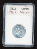 1963 Canada 25 Cent Silver Coin