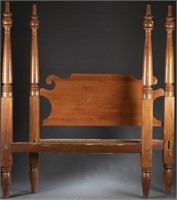 Civil War era, four-post carved bed frame, 19th c.