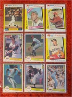 Lot of 9 Topps & Donruss Baseball Cards