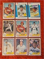 Lot of 9 Fleer & Topps Baseball Cards