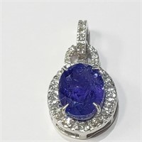 Certified 14K  Natural Tanzanite(6.14ct) Diamond(0