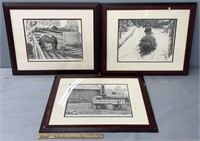 Set of 3 Artist Signed & Numbered Lithographs