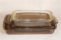 Brown Vision-Ware Bakers and Clear Loaf Pan