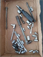 Flat of assorted ratchets, sockets, mostly snap-on