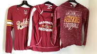 Three women’s Washington Redskins tops - 2 are