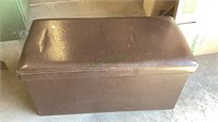 Padded leather-like cushioned top storage box