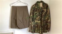 Vintage military two pair of olive dress