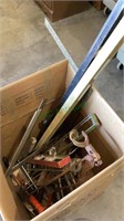 Tools - box lot of levels, T-Squares, etc.    1442