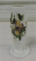 Fiesta Post 86 bud vase, white with floral decal