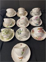 10 Assorted cups & saucers