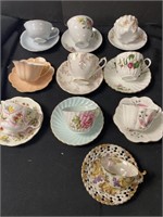 10 Assorted cups & saucers