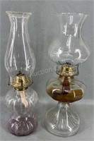 Pair of Clear Oil Lamps