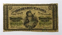 1870 CANADA 25 CENTS BANKNOTE