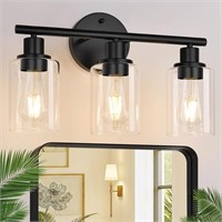 Modern Bathroom Vanity Light with Clear Glass