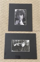 John Lennon and Bob Dylan Matted Photos