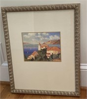 Framed Seaside Village Print