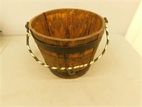Decorative wooden bucket 13 in dia.