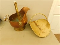 Fireplace wood holder / Vintage copper pot