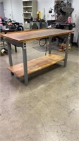 5’ Industrial Wooden top/bottom Work Bench