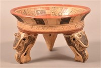 Meso-American Tripod Based Pottery Vessel w/ Polyc