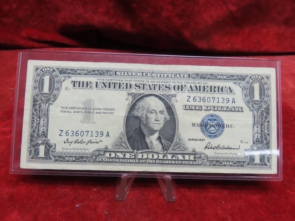 1957- $1 Silver Certificate US banknote.