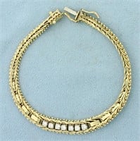 Designer Diamond Bracelet in 14k Yellow Gold