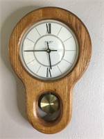 Vintage Wood Verichron Keyhole Quartz Wall Clock