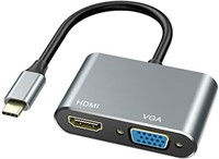 NEW - USB C to HDMI VGA Adapter,Vilcome 2-in-1