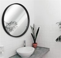 HBCY 27.5" Rustic Black Circle Mirror $100