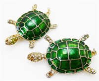 Two Turtle Brooches