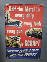 Authentic Metal Scrap War Litho Poster