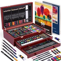 175 Piece Deluxe Art Set with 2 Drawing Pads, Acry