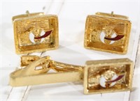 Masonic Shriners Cuff Links & Tie Bar Set