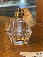 1930's Clear Glass Atomizer Bottle with Brass Cap