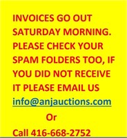 INVOICES GO OUT SATURDAY MORNING! CHECK YOUR SPAM!