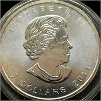 2014 CANADA $5 SILVER COIN MAPLE LEAF
