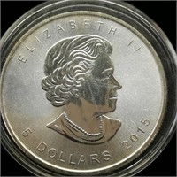 2015 CANADA $5 SILVER COIN MAPLE LEAF