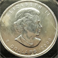 2009 CANADA $5 SILVER COIN MAPLE LEAF