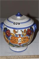 Biscotti Italian biscuit jar with lid