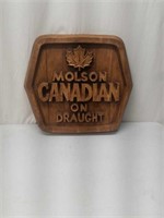 Molson Canadian Faux Wood Bar Sign